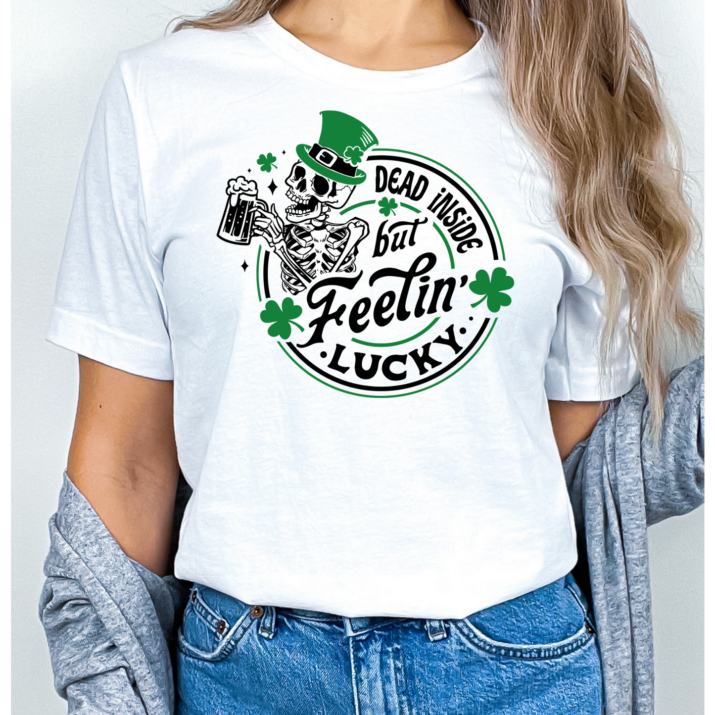 Dead Inside But Feeling Lucky St Patrick's Day T-Shirt