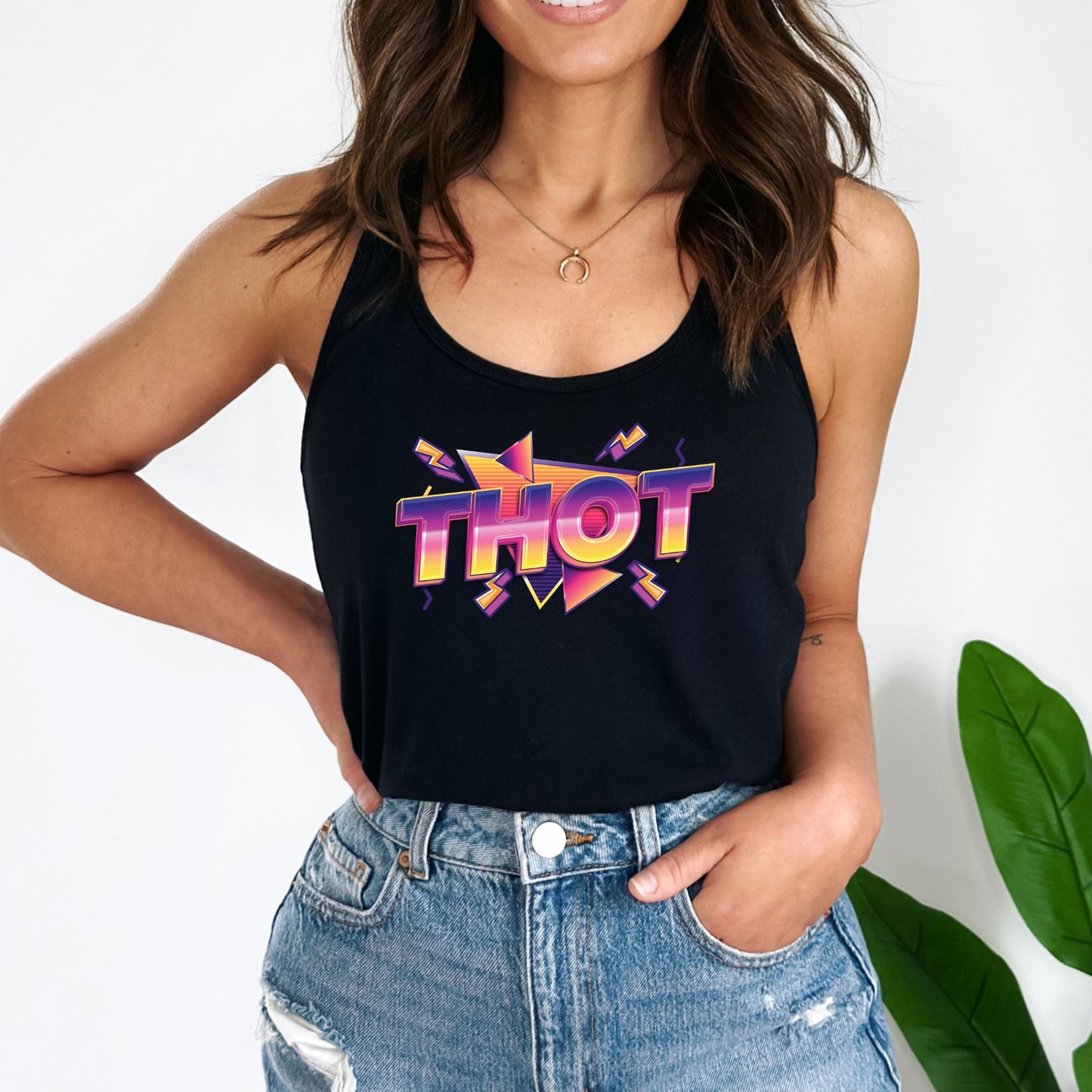 THOT Crop Top or Racerback Tank