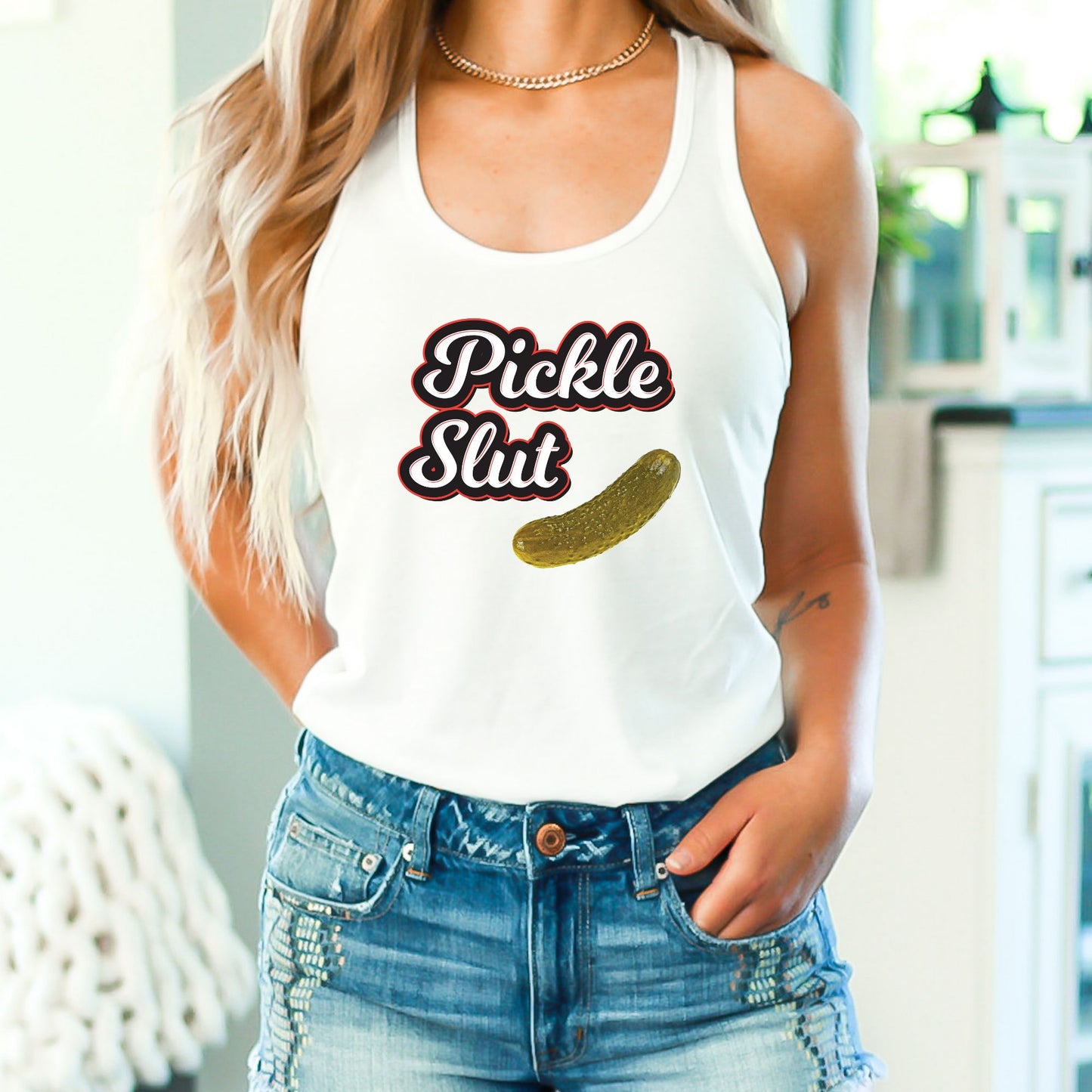 Pickle Slut Crop Top or Racerback Tank