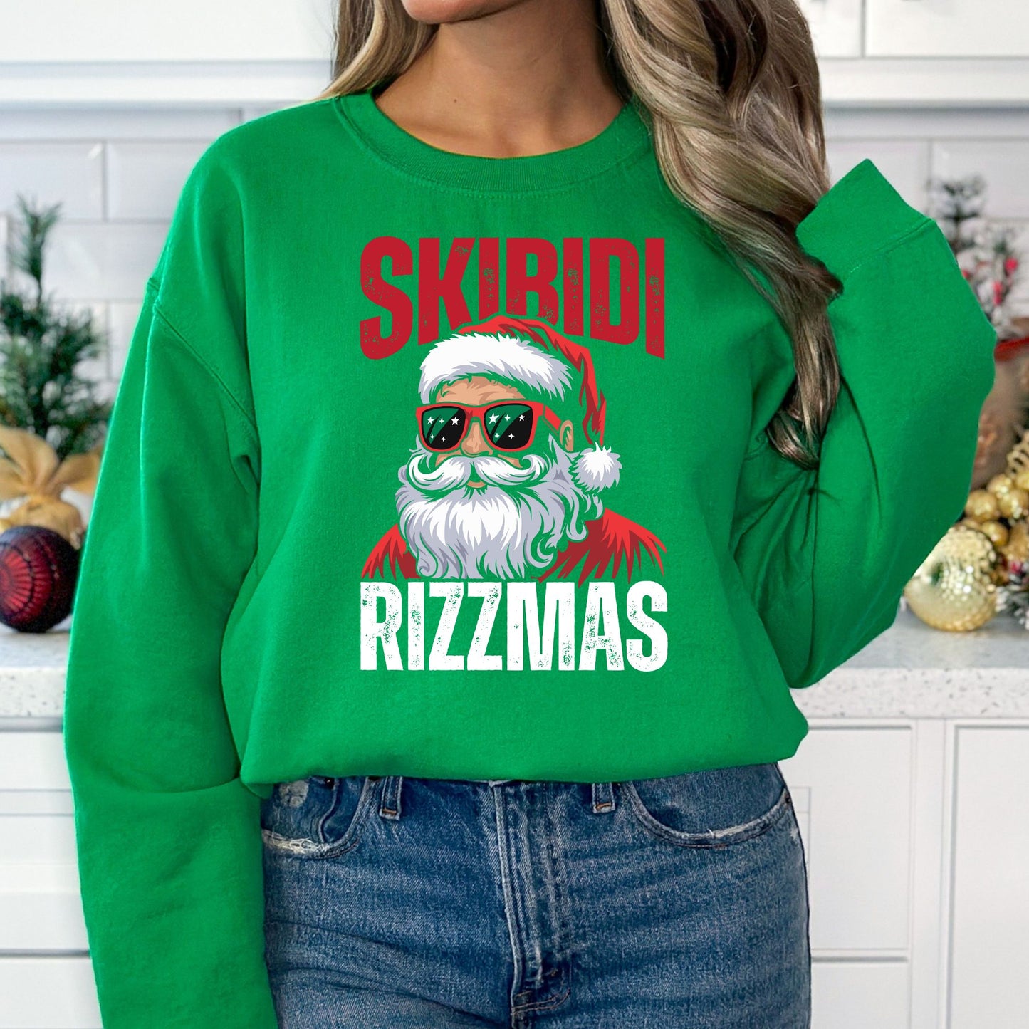 Skibidi Rizzmas T-Shirt, Long Sleeve T or Crewneck Sweatshirt 1