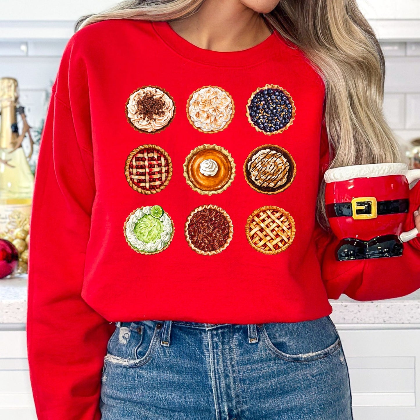 Thanksgiving Pies T-Shirt, Long Sleeve T or Crewneck Sweatshirt