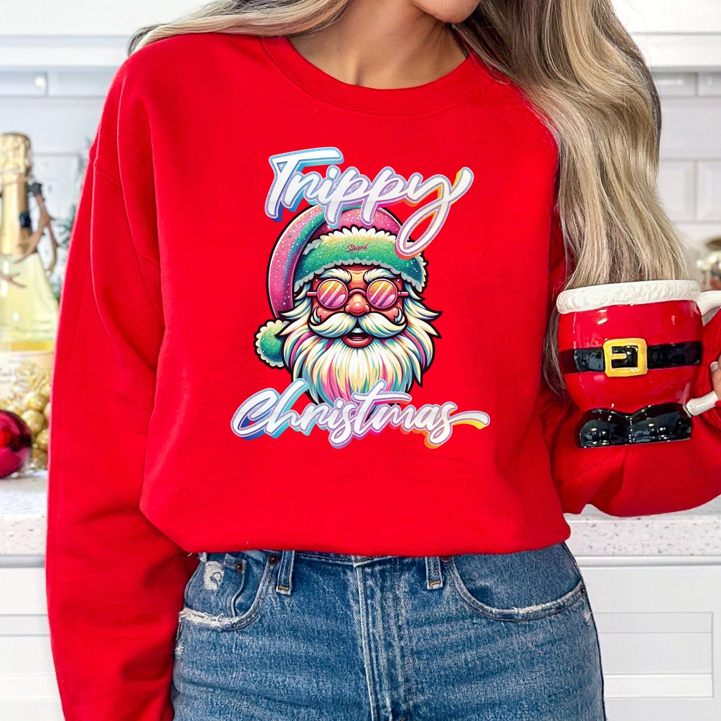 Trippy Christmas T-Shirt, Long Sleeve T or Crewneck Sweatshirt