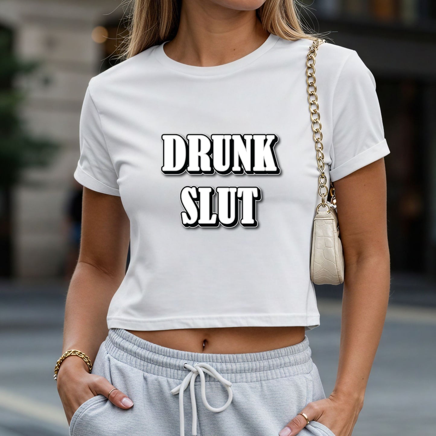Drunk Slut Crop Top or Racerback Tank