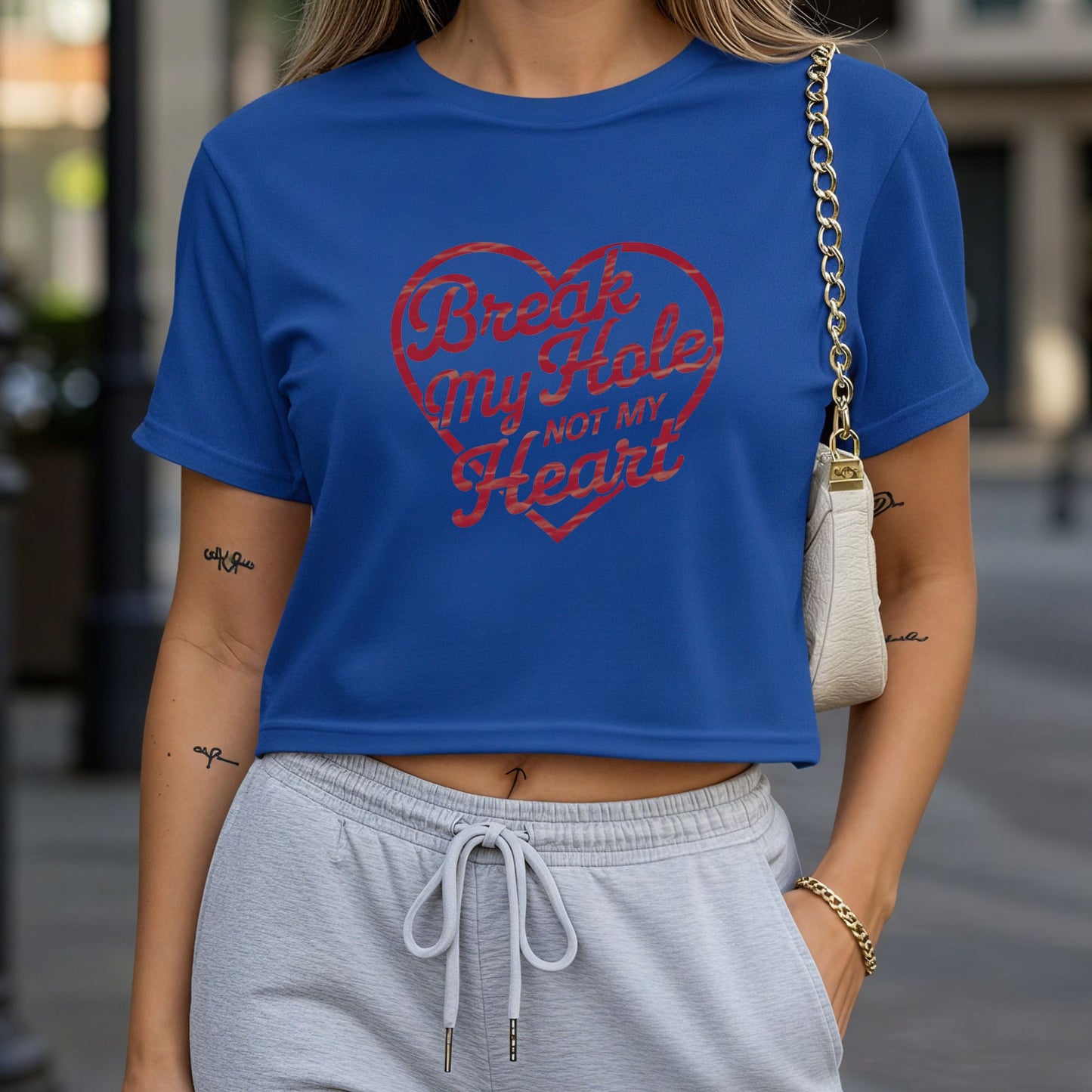Break My Hole Not My Heart Crop Top or Racerback Tank