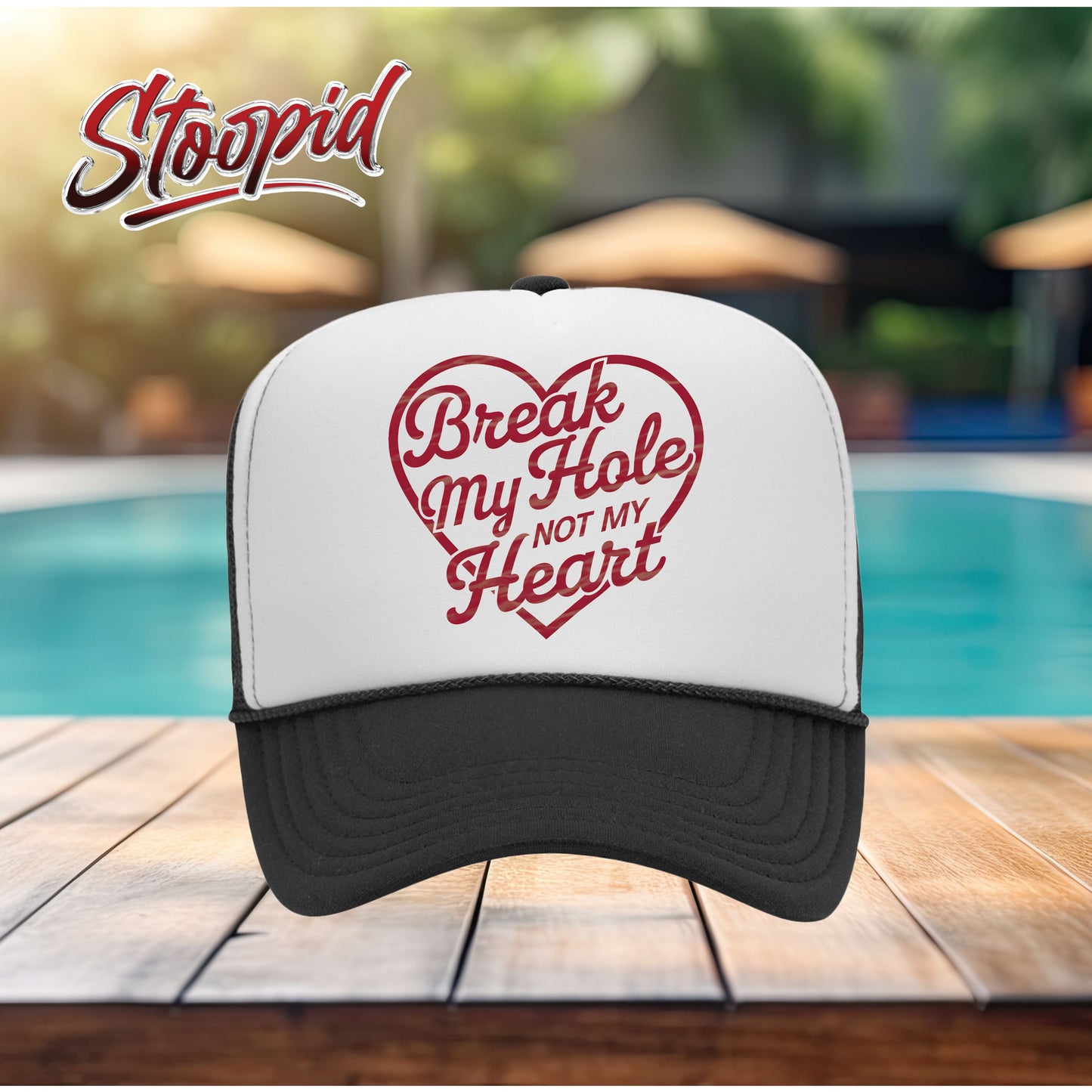 Break My Hole Not My Heart Stoopid Original Trucker Hat
