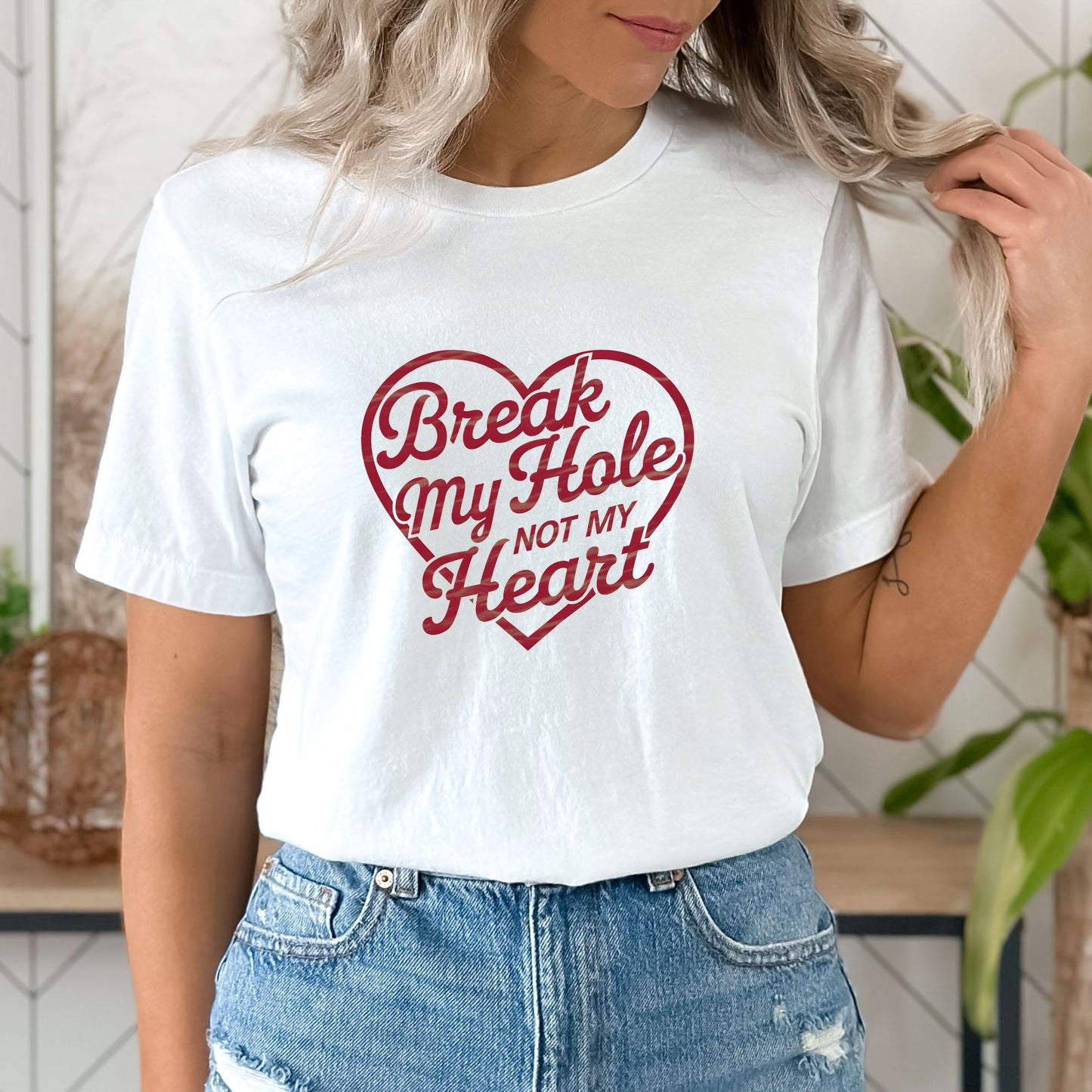 Break My Hole Not My Heart Crop Top or Racerback Tank