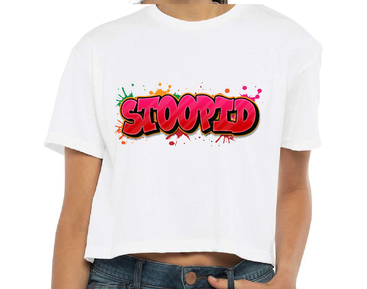Stoopid "Red Graffiti" Crop Top