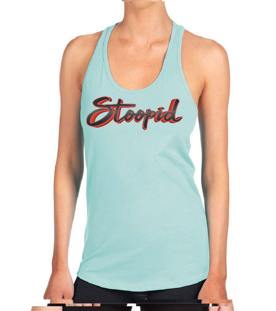 Stoopid "Gray on Red" Racerback Tank