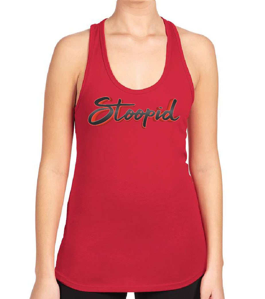 Stoopid "Gray on Red" Racerback Tank