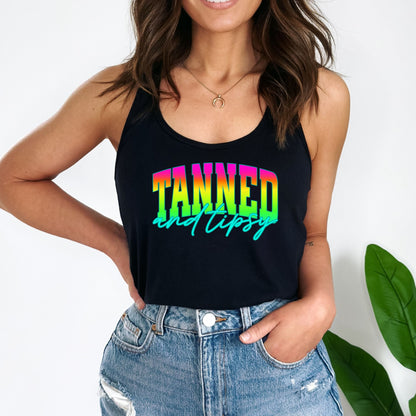 Tanned and Tipsy Crop Top or Racerback Tank