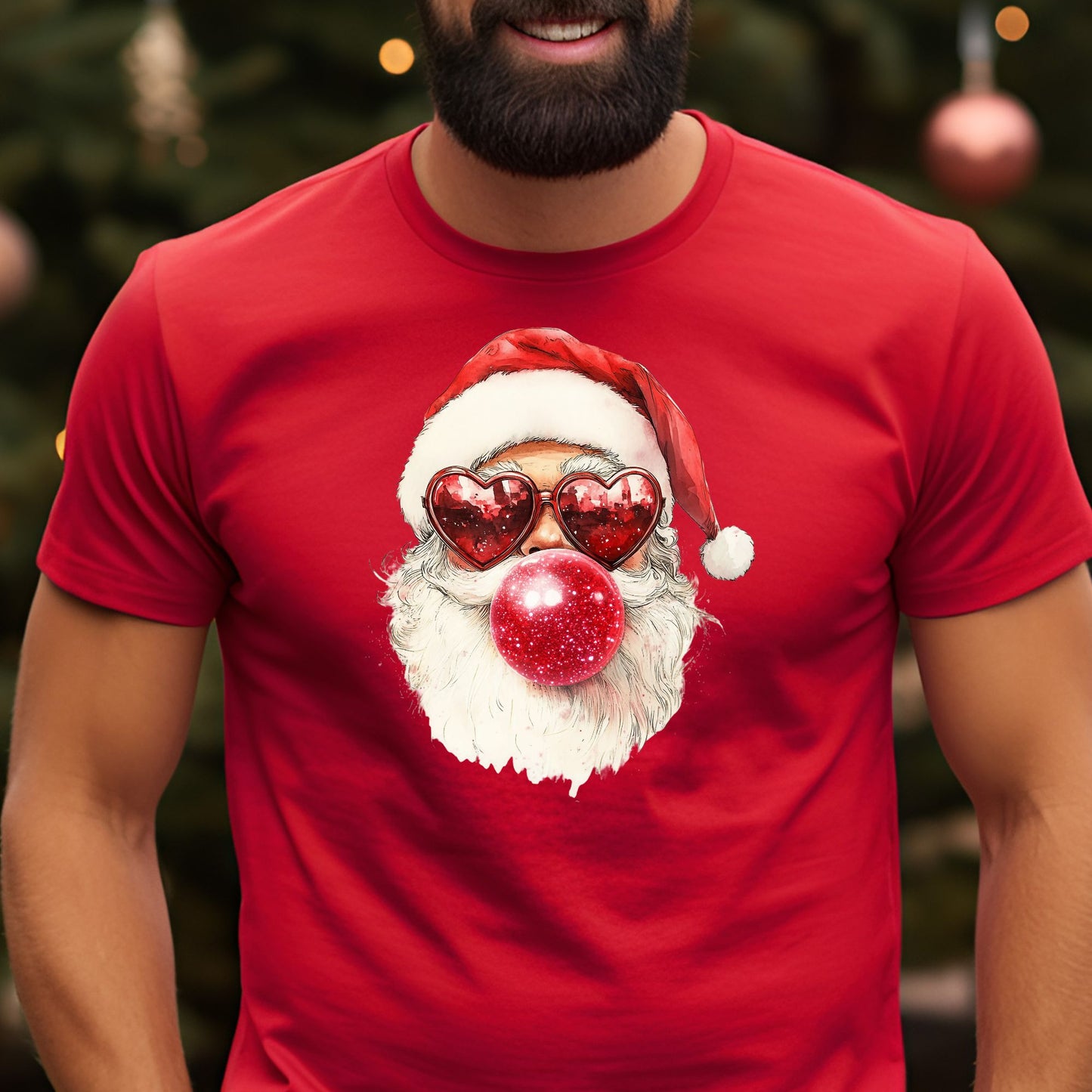 Santa Heart T-Shirt, Long Sleeve T or Crewneck Sweatshirt