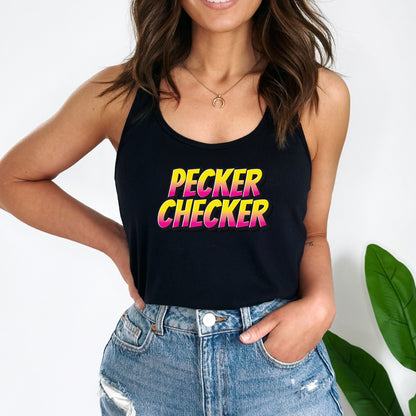 Pecker Checker Crop Top or Racerback Tank