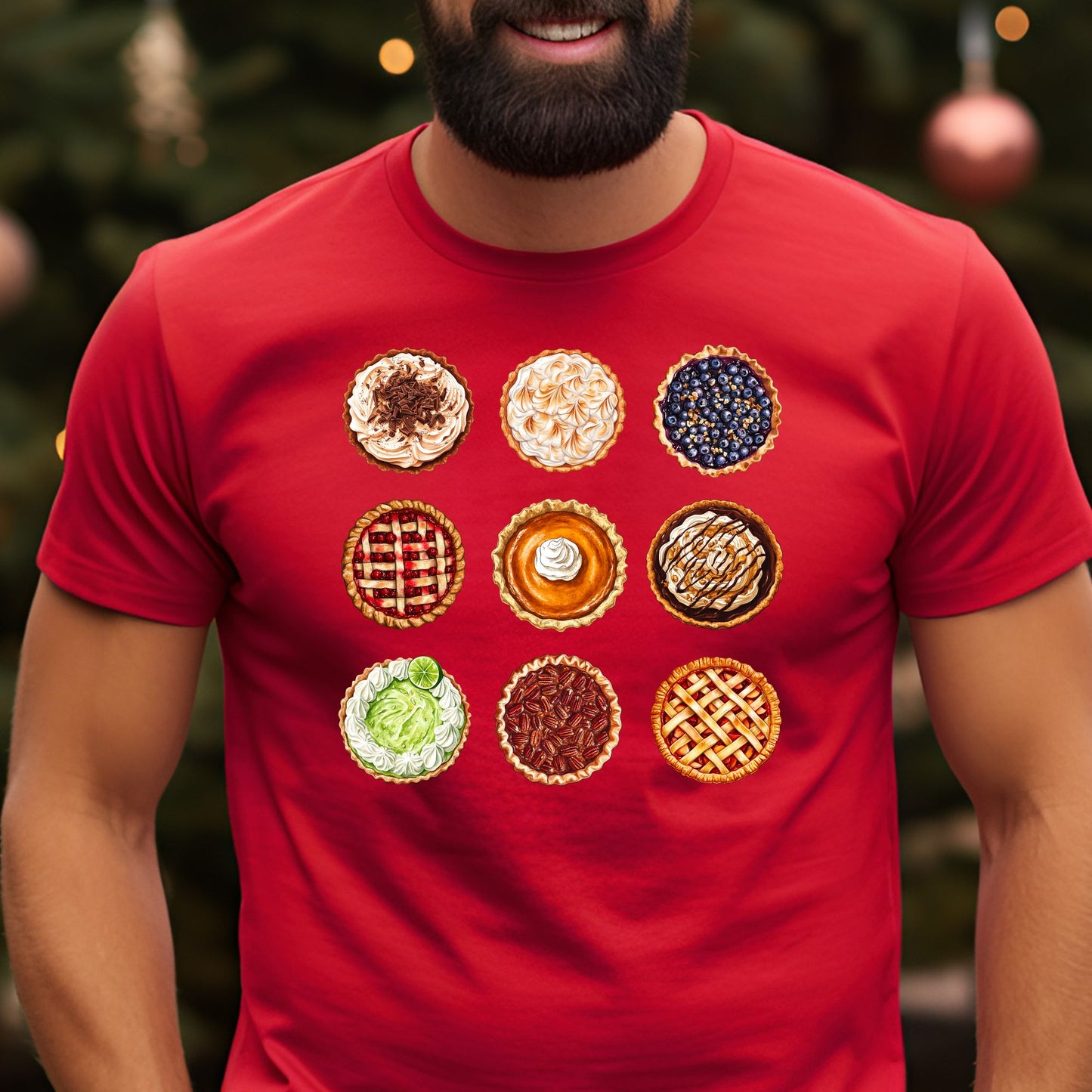 Thanksgiving Pies T-Shirt, Long Sleeve T or Crewneck Sweatshirt