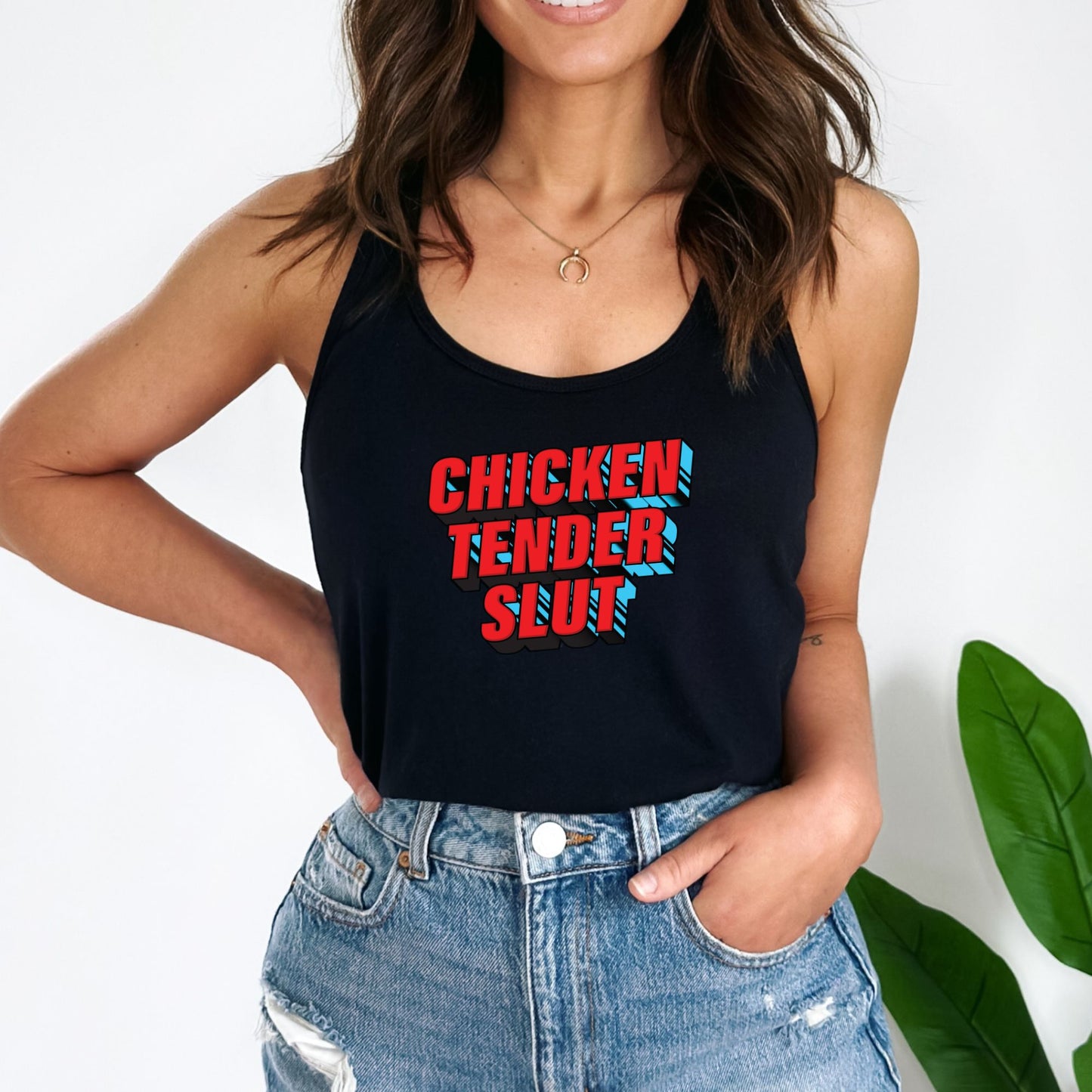 Chicken Tender Slut Crop Top or Racerback Tank