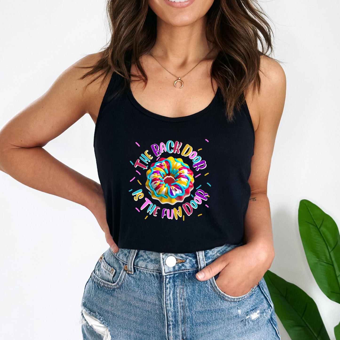 The Back Door is the Fun Door Crop Top or Racerback Tank