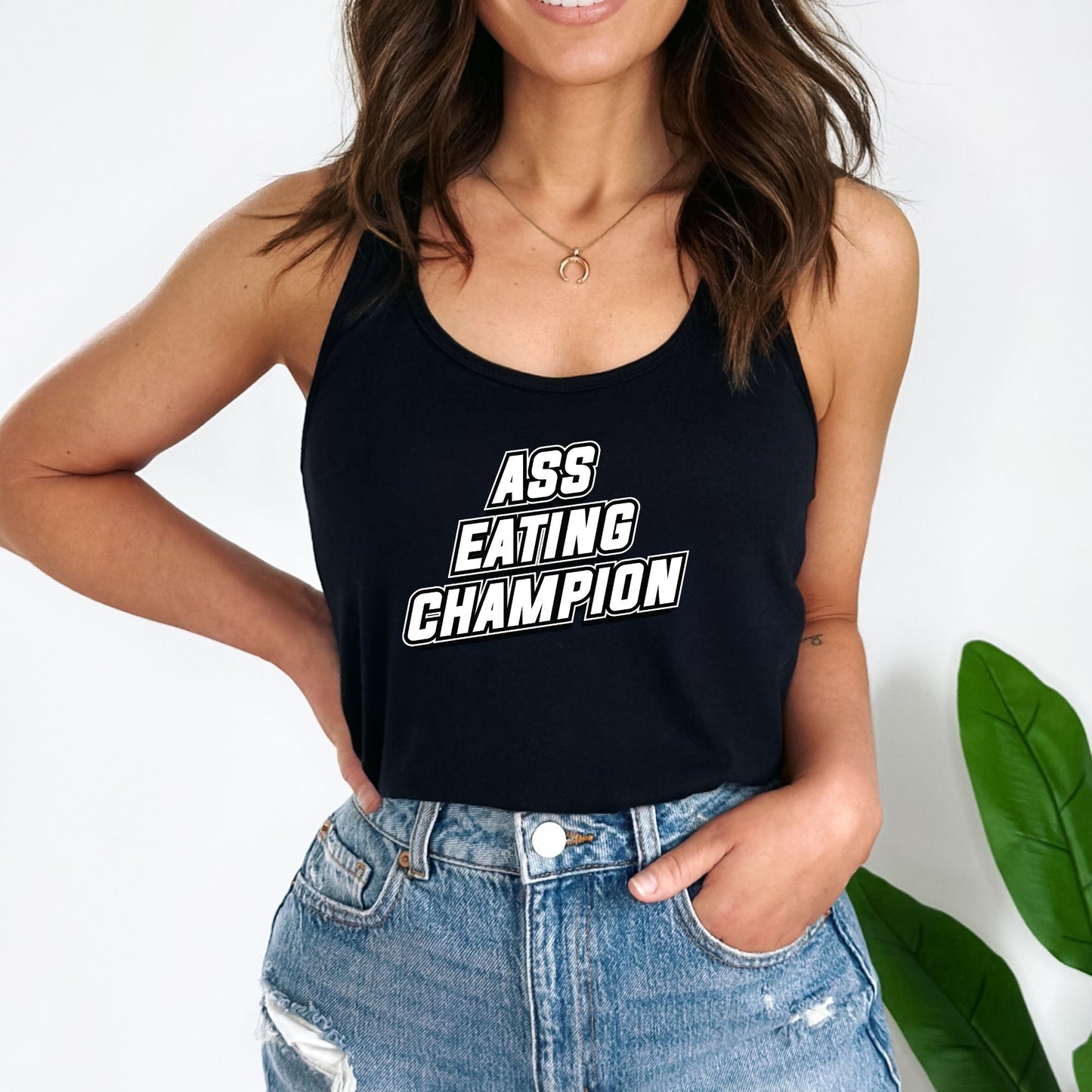 Ass Eating Champion Crop Top or Racerback Tank