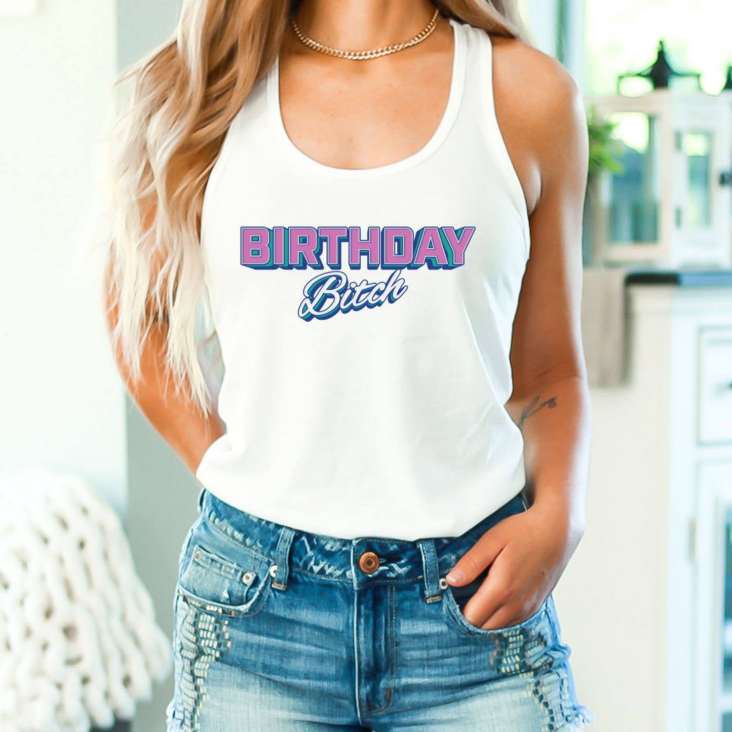 Birthday Bitch Crop Top or Racerback Tank