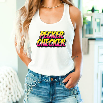 Pecker Checker Crop Top or Racerback Tank