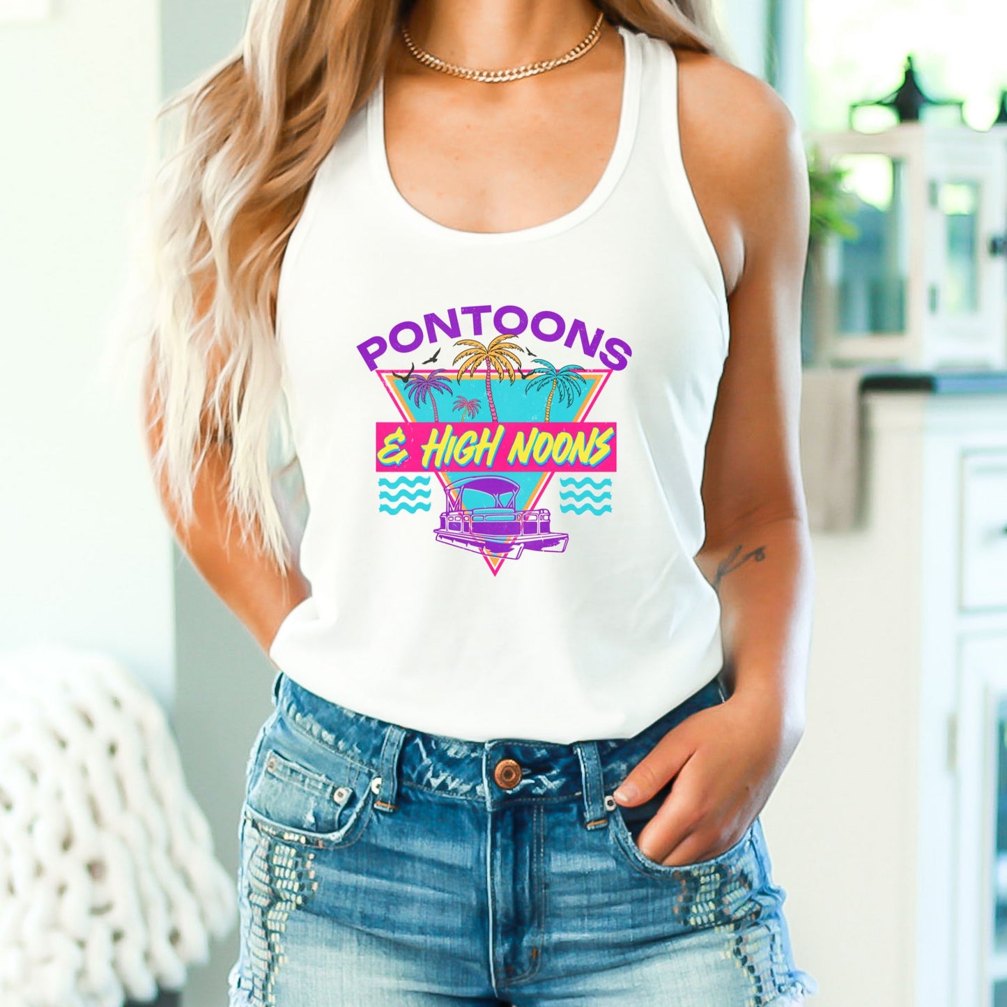 Ponttons and High Noons Crop Top or Racerback Tank