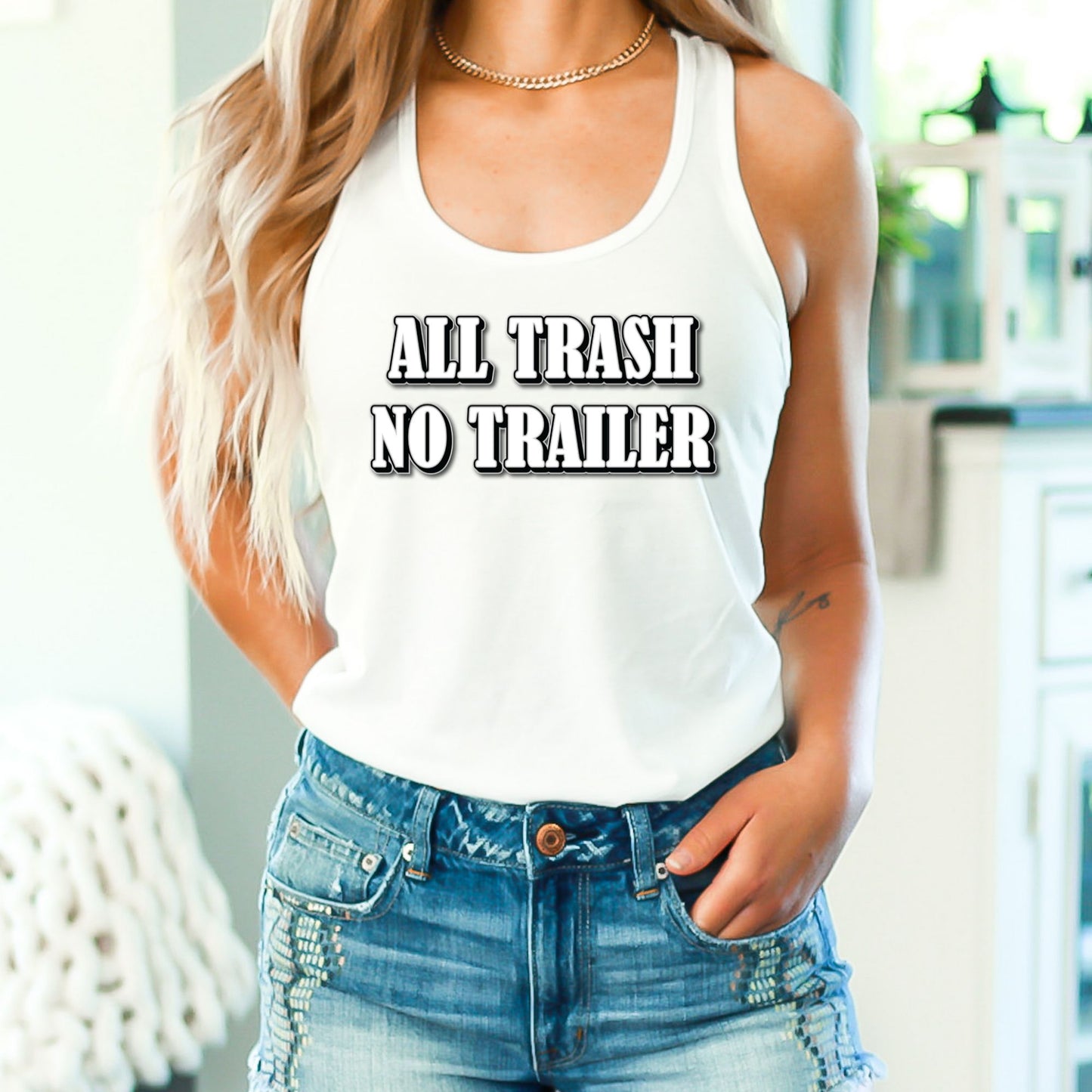 All Trash No Trailer Crop Top or Racerback Tank