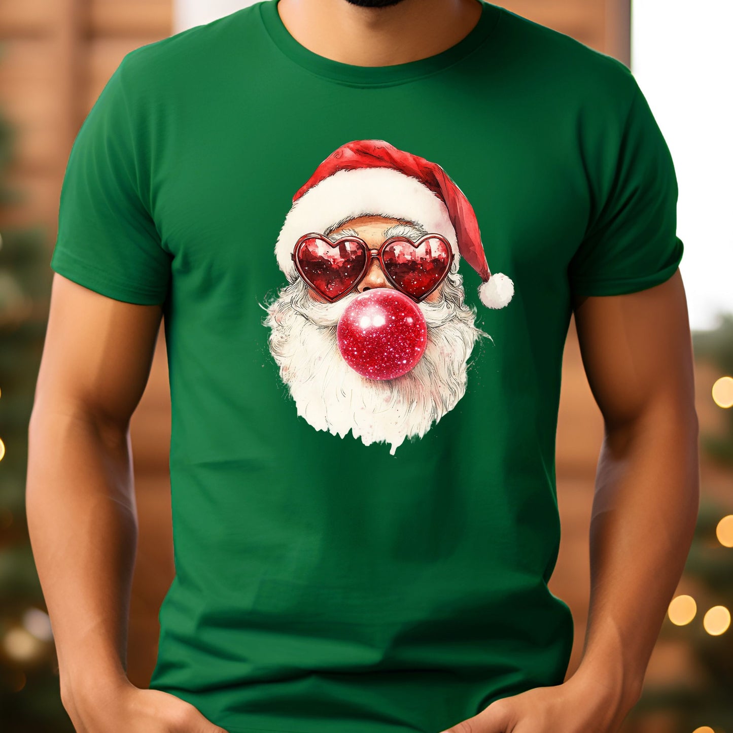 Santa Heart T-Shirt, Long Sleeve T or Crewneck Sweatshirt