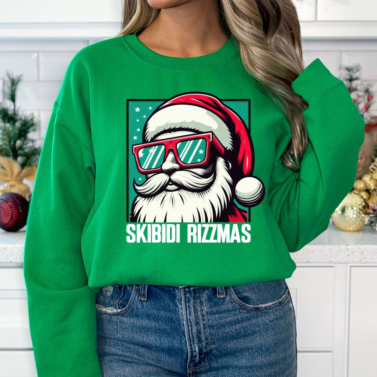Skibidi Rizzmas T-Shirt, Long Sleeve T or Crewneck Sweatshirt