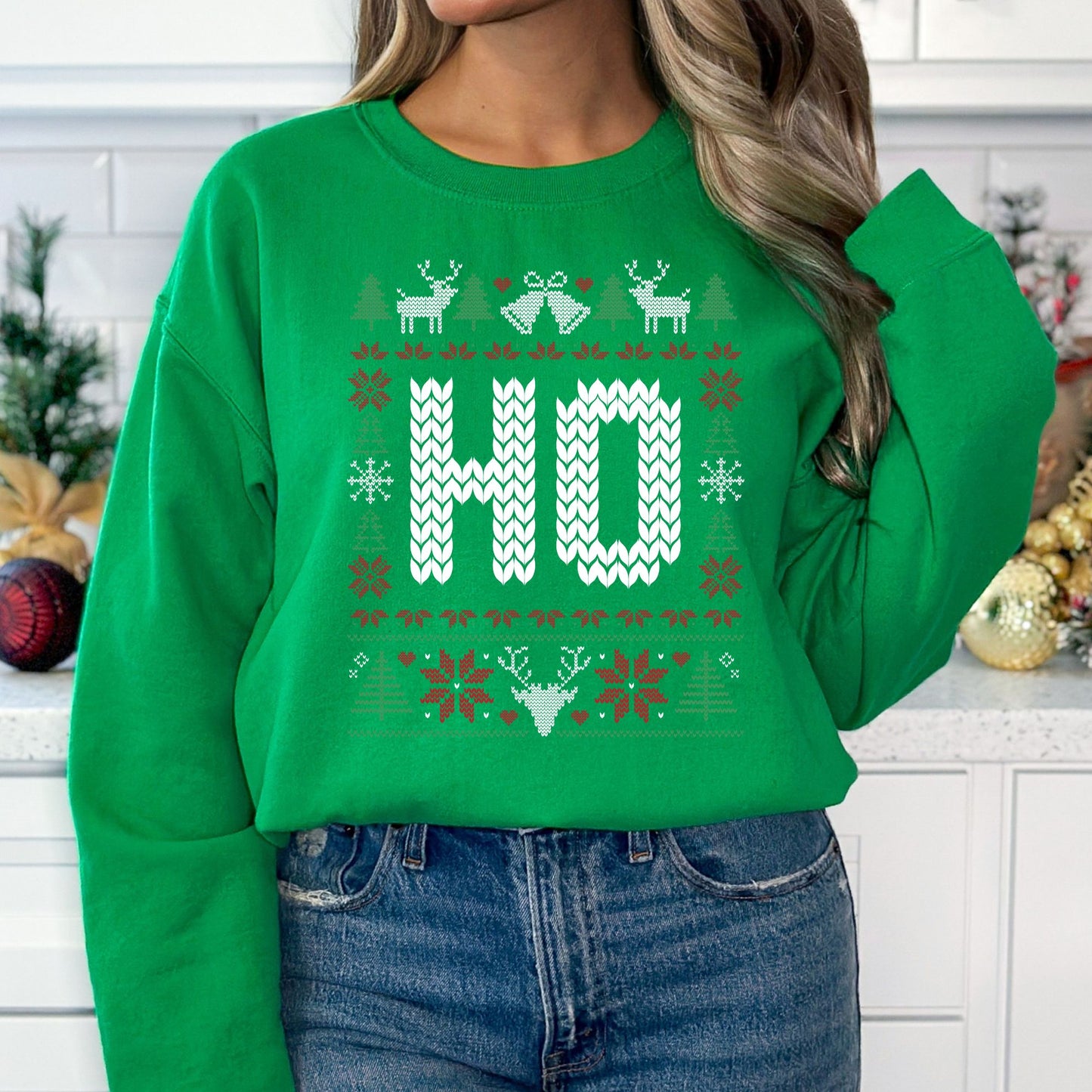 Ho Christmas Sweater T-Shirt, Long Sleeve T or Crewneck Sweatshirt
