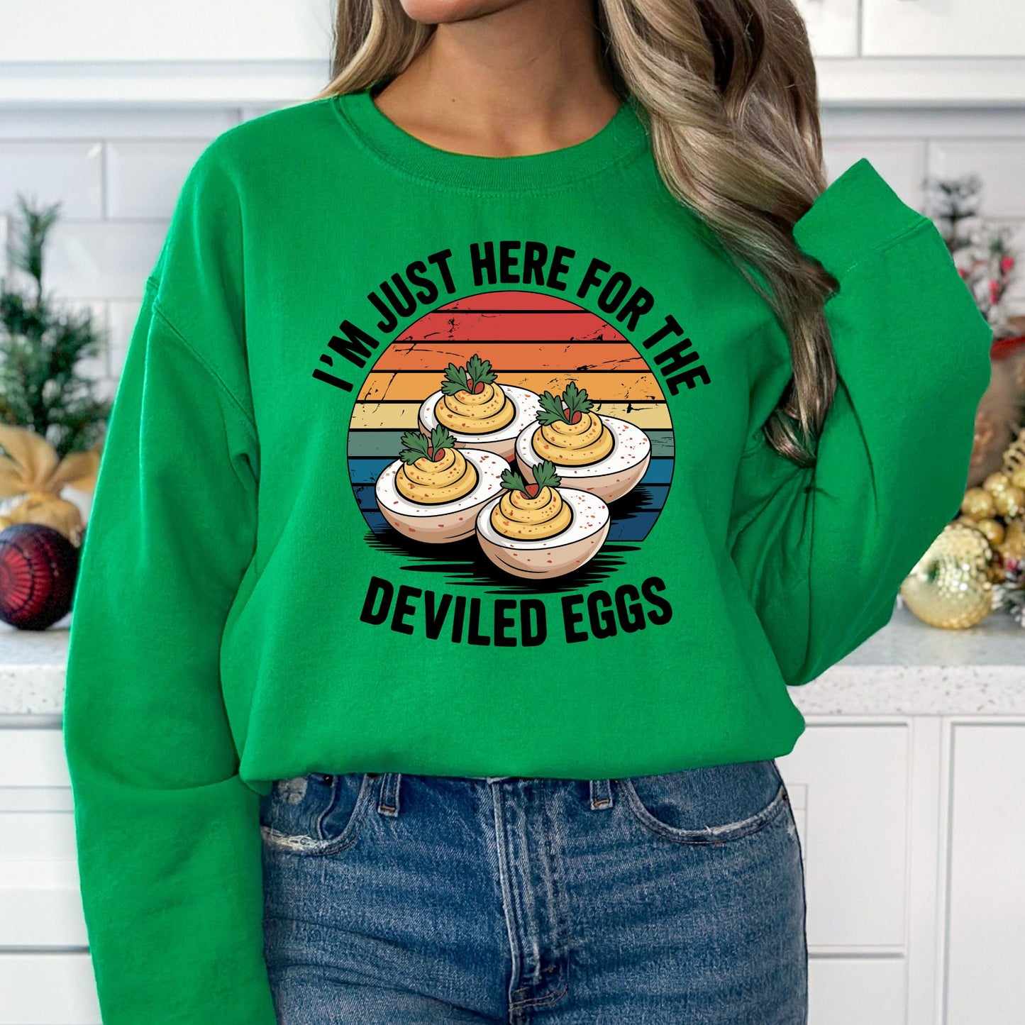 I'm Just Here for the Deviled Eggs T-Shirt, Long Sleeve T or Crewneck Sweatshirt