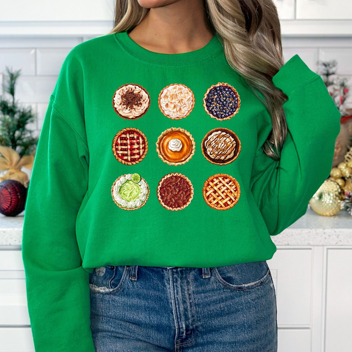 Thanksgiving Pies T-Shirt, Long Sleeve T or Crewneck Sweatshirt