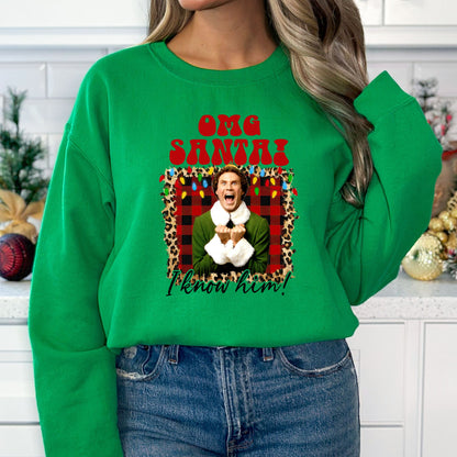Buddy The Elf Christmas T-Shirt, Long Sleeve T or Crewneck Sweatshirt