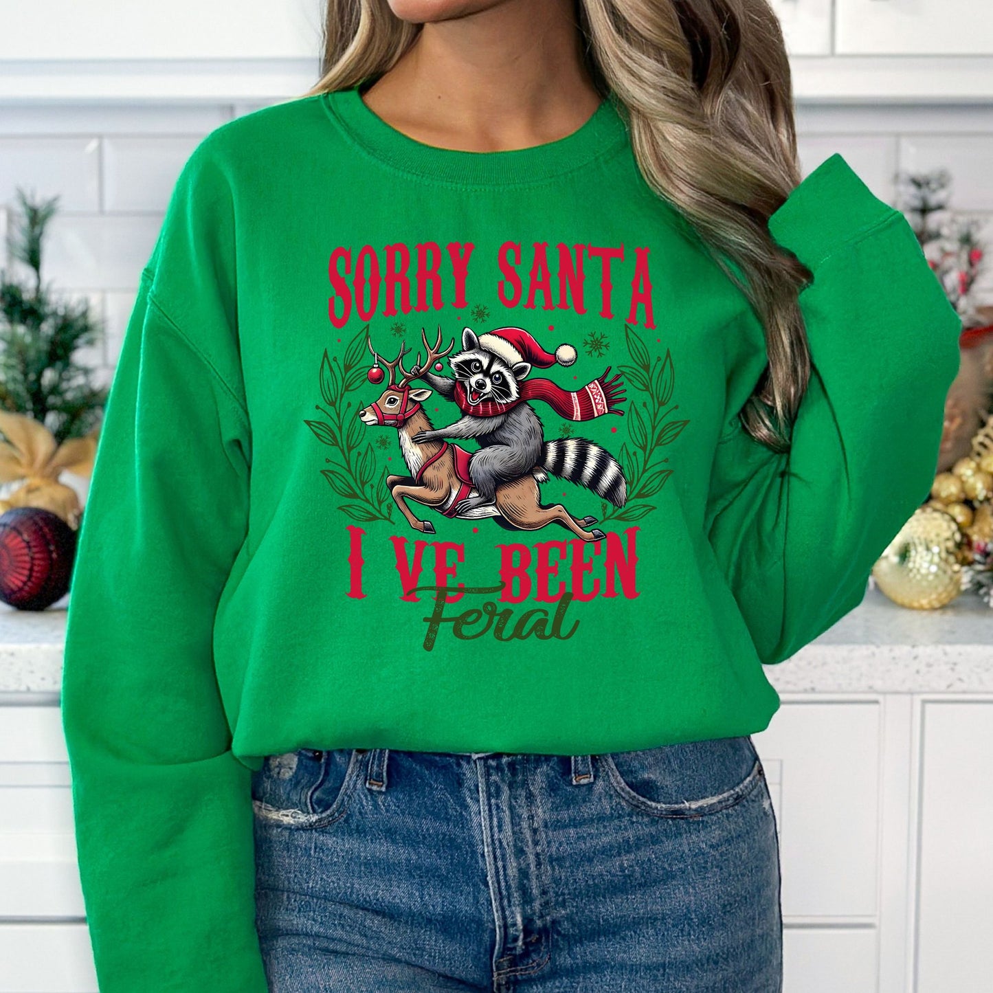 Sorry Santa I've Been Feral T-Shirt, Long Sleeve T or Crewneck Sweatshirt