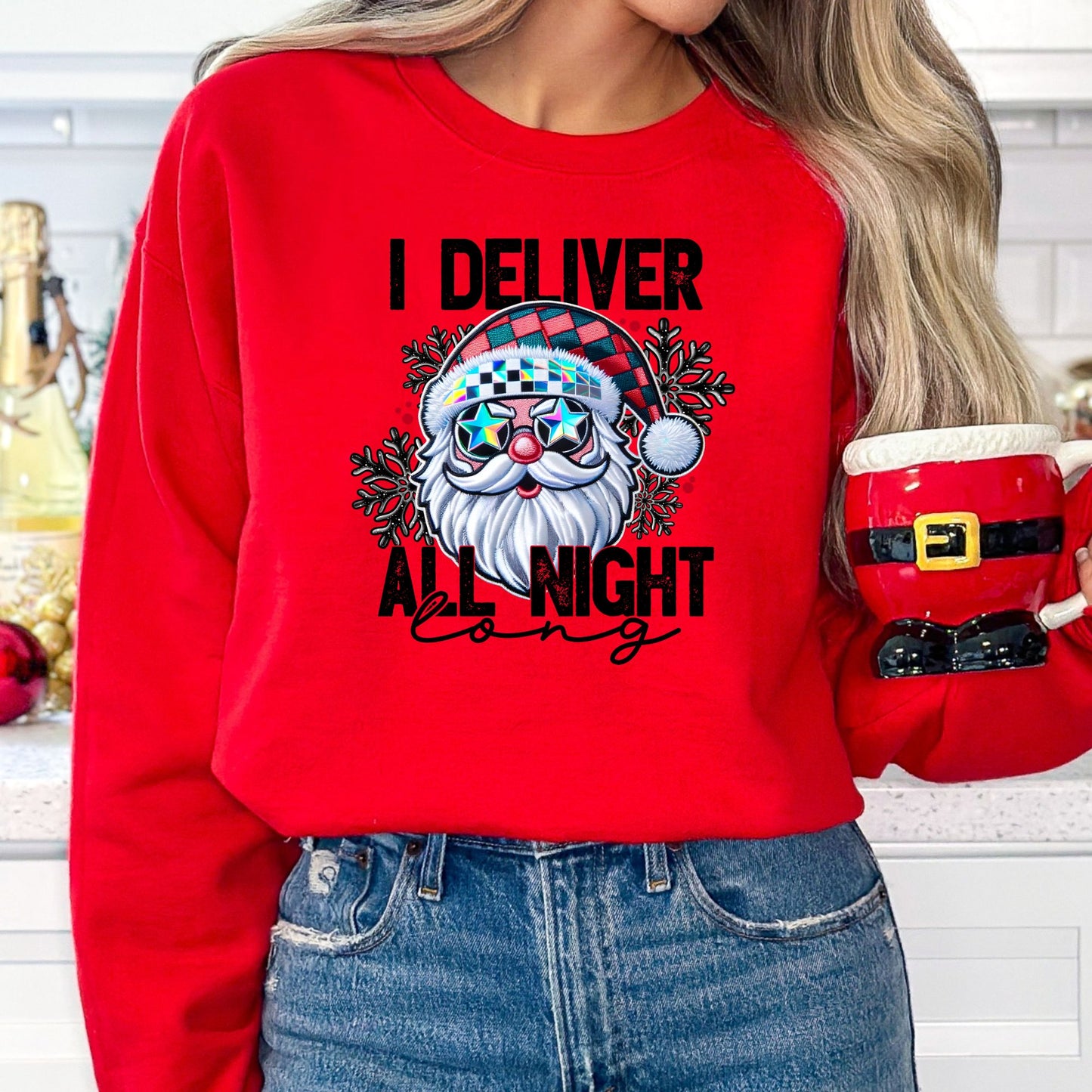 I Deliver All Night Long T-Shirt, Long Sleeve T or Crewneck Sweatshirt
