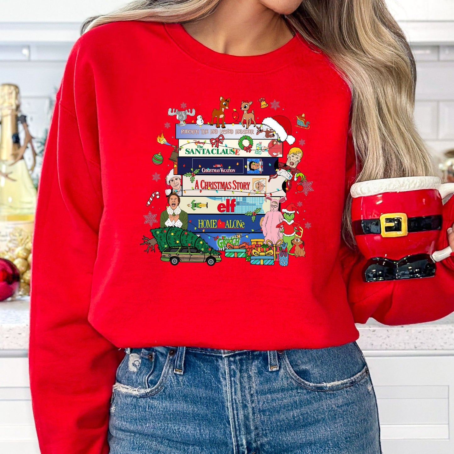 Christmas Movies T-Shirt, Long Sleeve T or Crewneck Sweatshirt