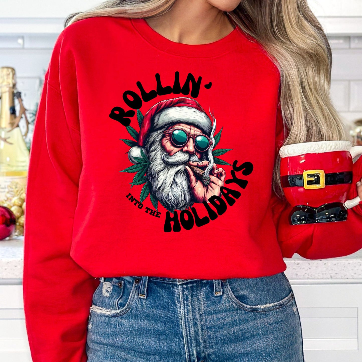 Rollin' Into the Holidays T-Shirt, Long Sleeve T or Crewneck Sweatshirt