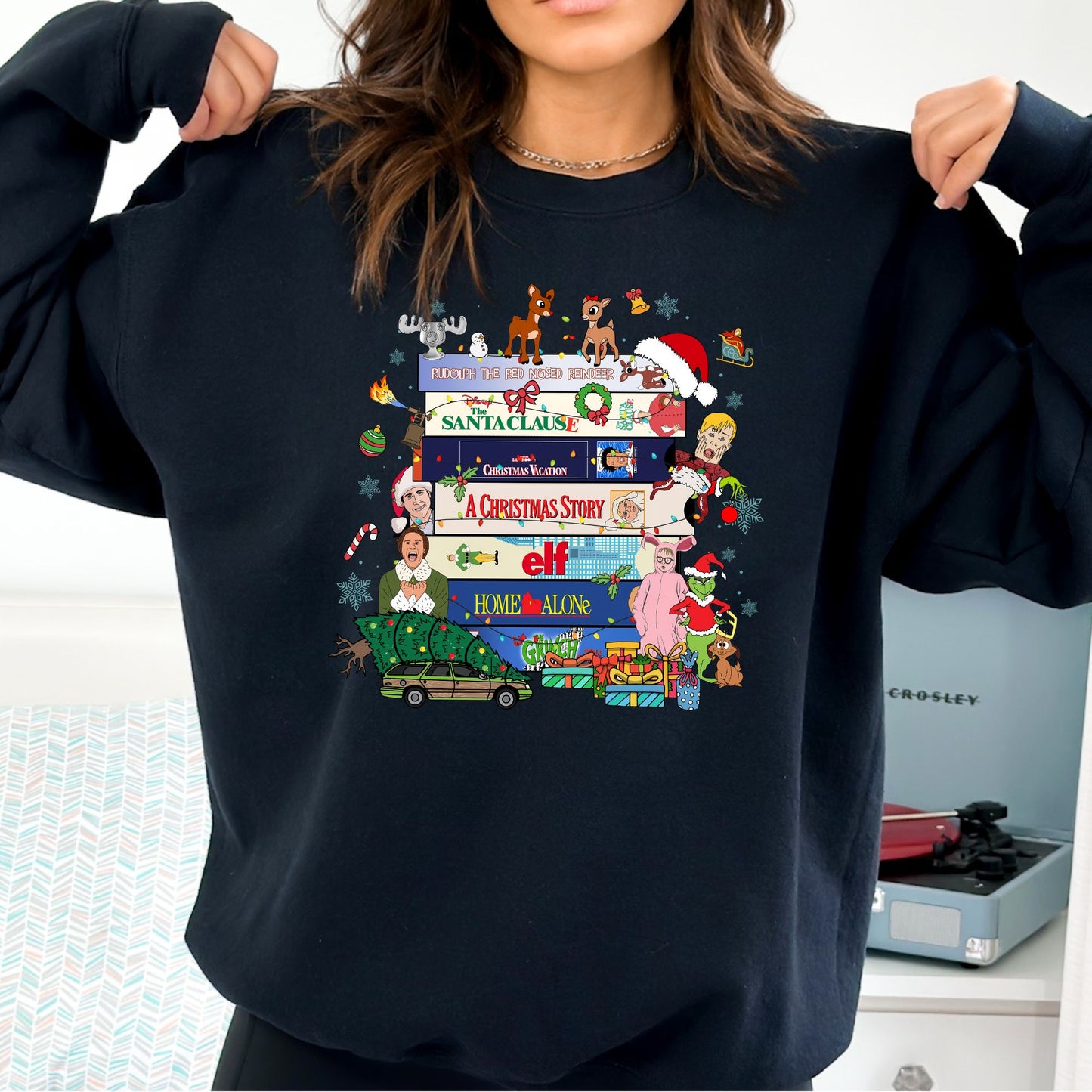 Christmas Movies T-Shirt, Long Sleeve T or Crewneck Sweatshirt