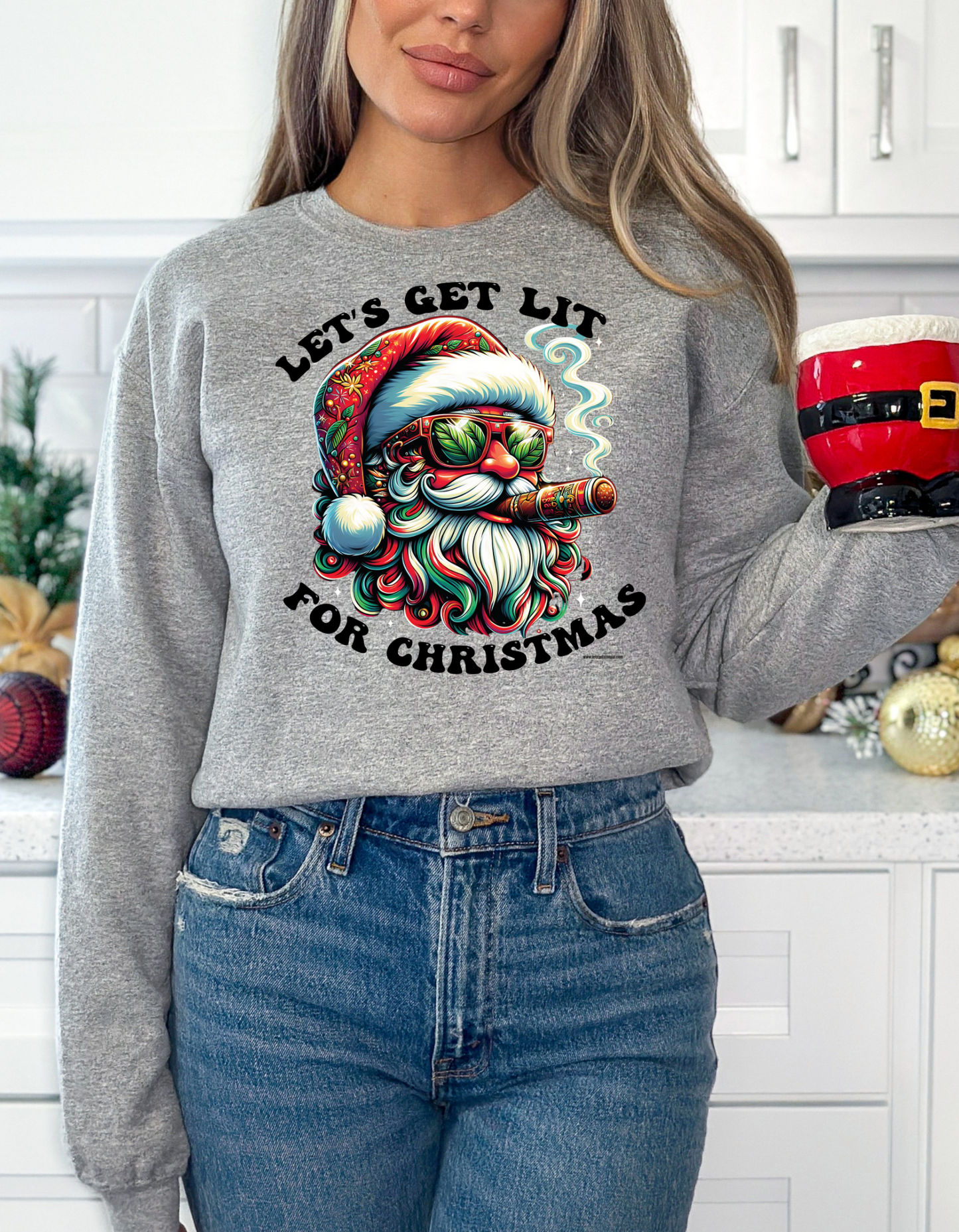 Let's Get LIT For Chirstmas Crewneck/Hoodie/Long Sleeve Christmas Stoopid Original