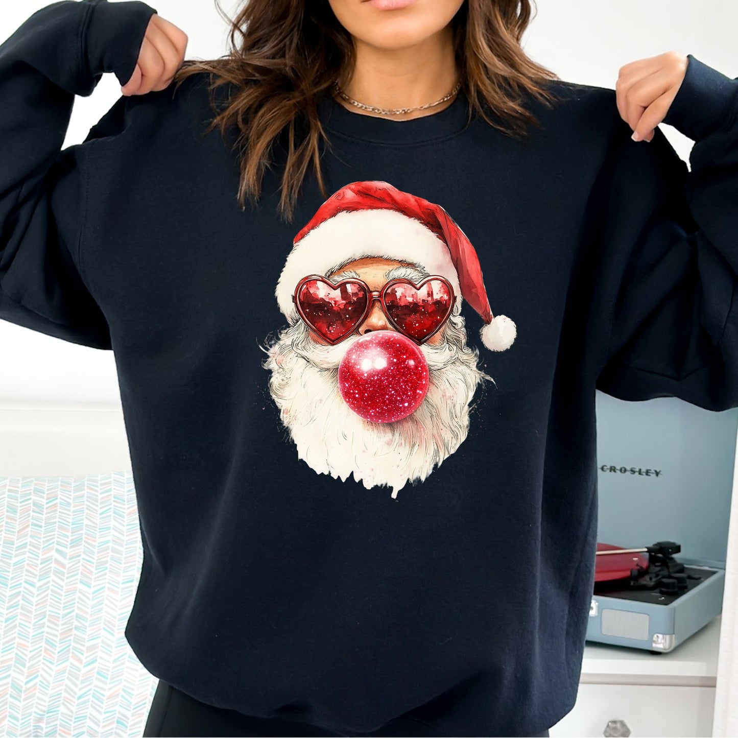 Santa Heart T-Shirt, Long Sleeve T or Crewneck Sweatshirt