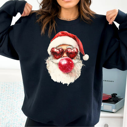 Santa Heart T-Shirt, Long Sleeve T or Crewneck Sweatshirt