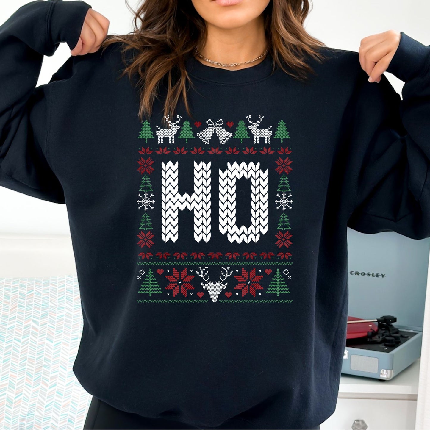 Ho Christmas Sweater T-Shirt, Long Sleeve T or Crewneck Sweatshirt