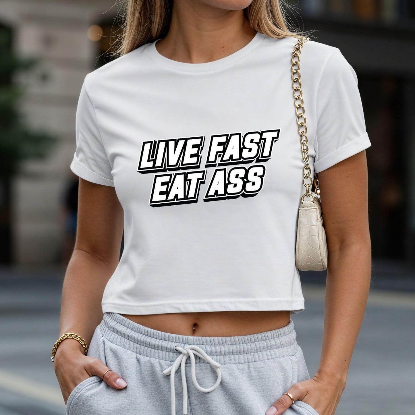 Live Fast Eat A$$ Crop Top or Racerback Tank