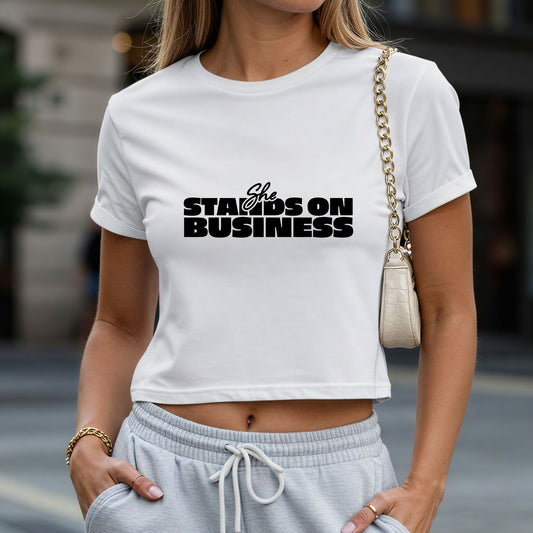 She Stands On Business Crop Top or Racerback Tank
