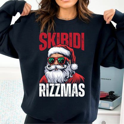 Skibidi Rizzmas T-Shirt, Long Sleeve T or Crewneck Sweatshirt 1