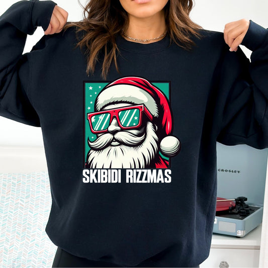 Skibidi Rizzmas T-Shirt, Long Sleeve T or Crewneck Sweatshirt