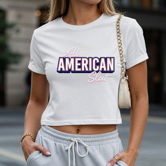 All American Slut Crop Top or Racerback Tank