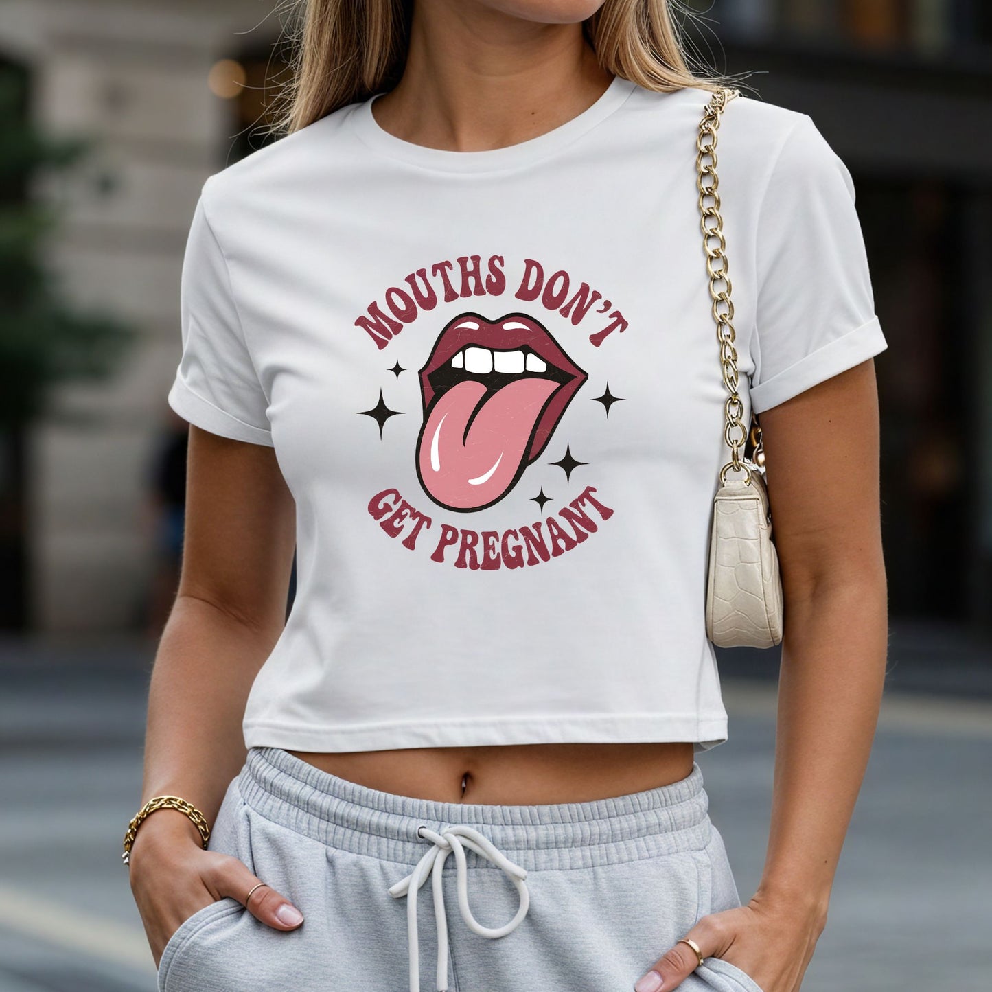 Mouths Don't Get Pregnant Crop Top or Racerback Tank