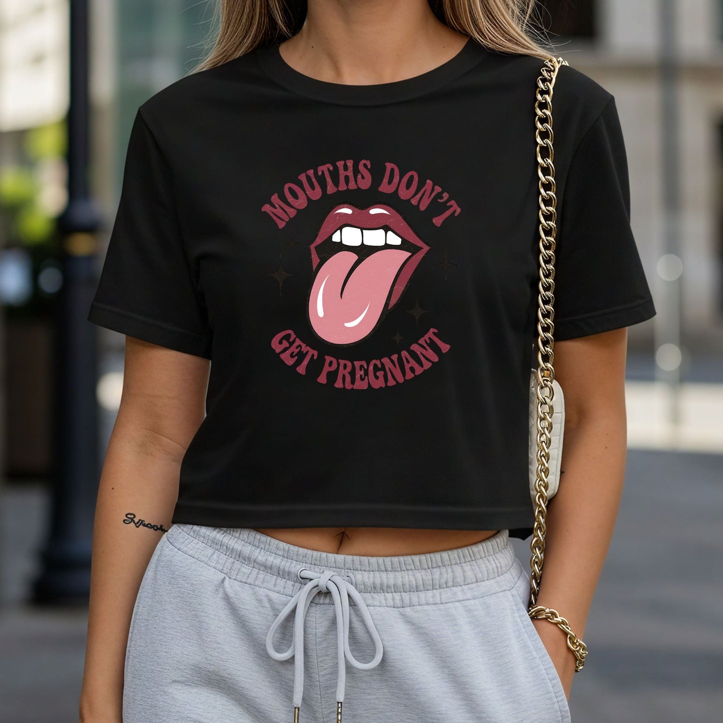 Mouths Don't Get Pregnant Crop Top or Racerback Tank