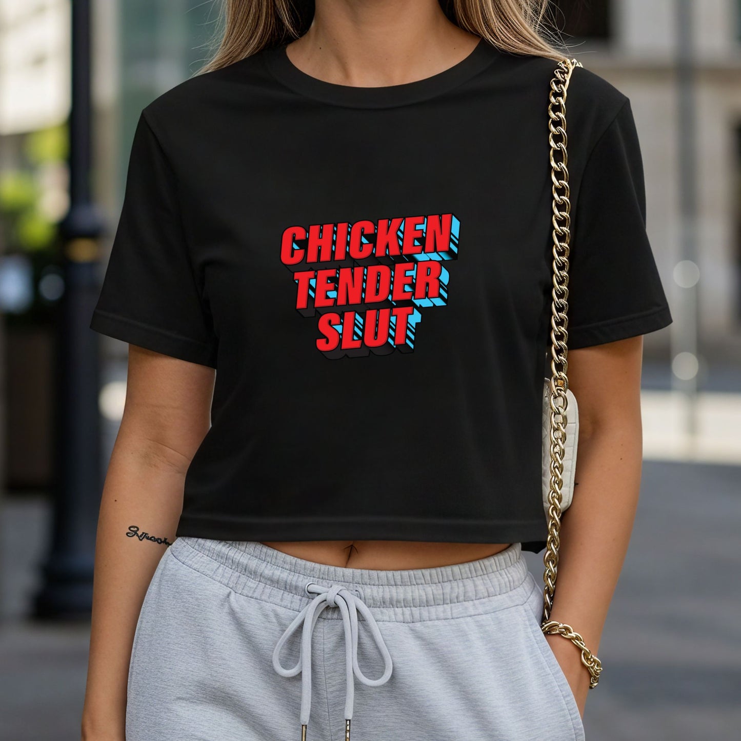 Chicken Tender Slut Crop Top or Racerback Tank