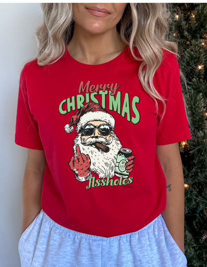 Merry Christmas Assholes Crewneck/Hoodie/Long Sleeve Christmas Stoopid Original