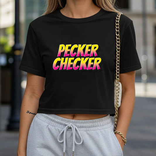 Pecker Checker Crop Top or Racerback Tank