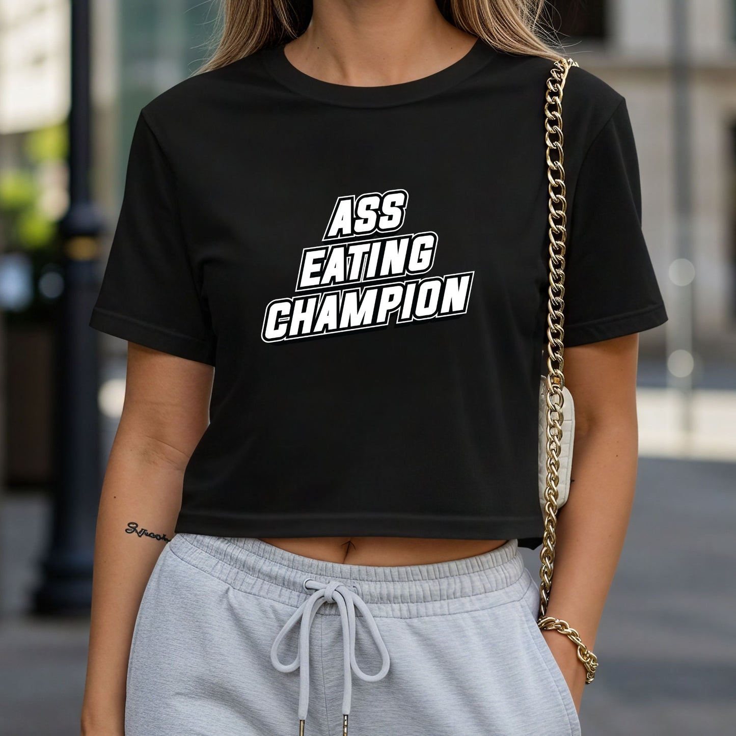 Ass Eating Champion Crop Top or Racerback Tank